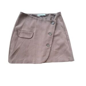 Abercrombie & Fitch Chocolate Brown Menswear Inspired Mini Skirt Asymmetrical Sm